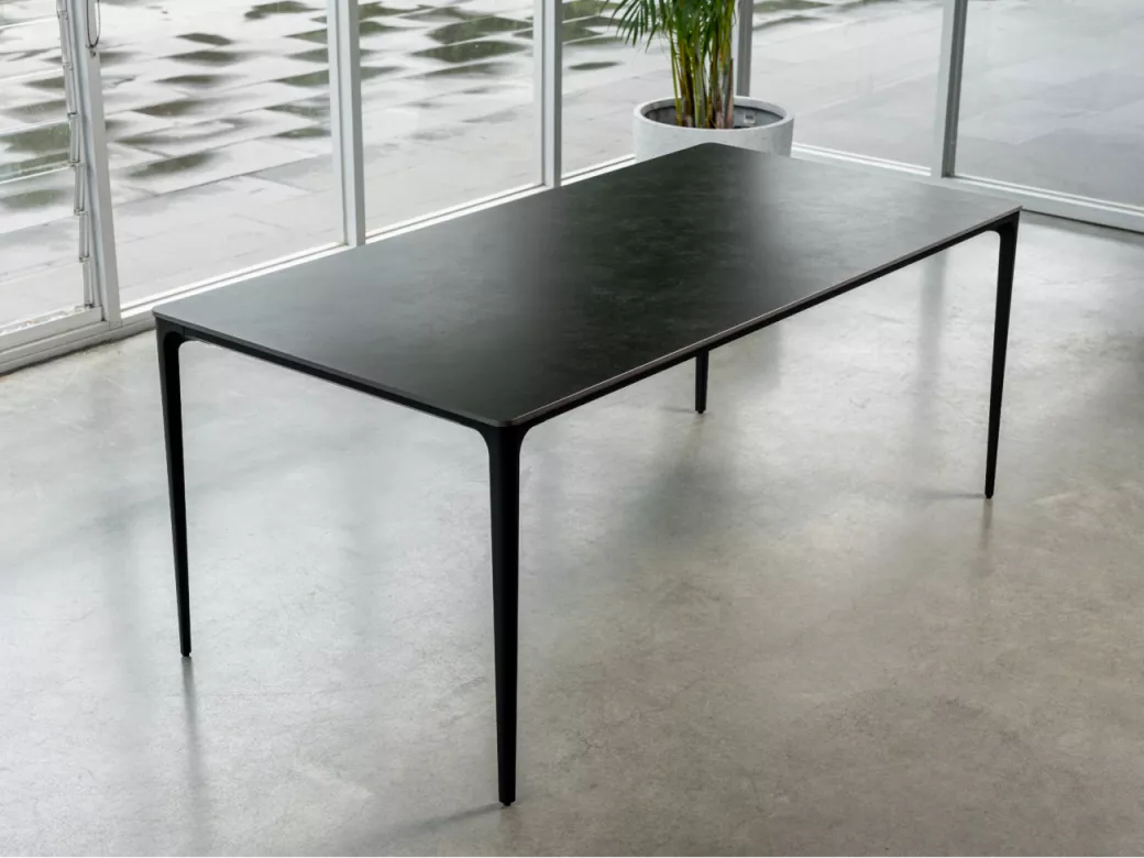 Magnate Dining Table Grey Stone Ceramic