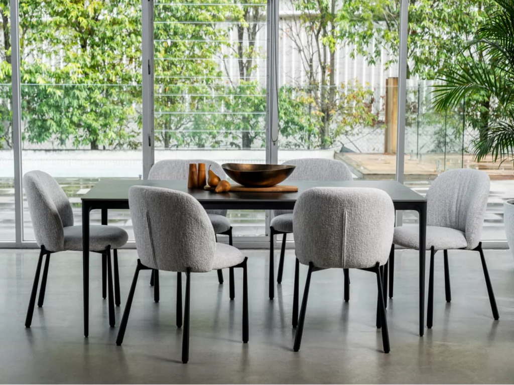 Magnate Dining Table Grey Stone Ceramic
