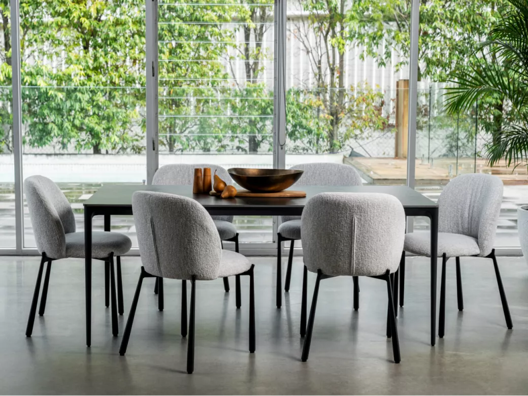 Magnate Dining Table Grey Stone Ceramic