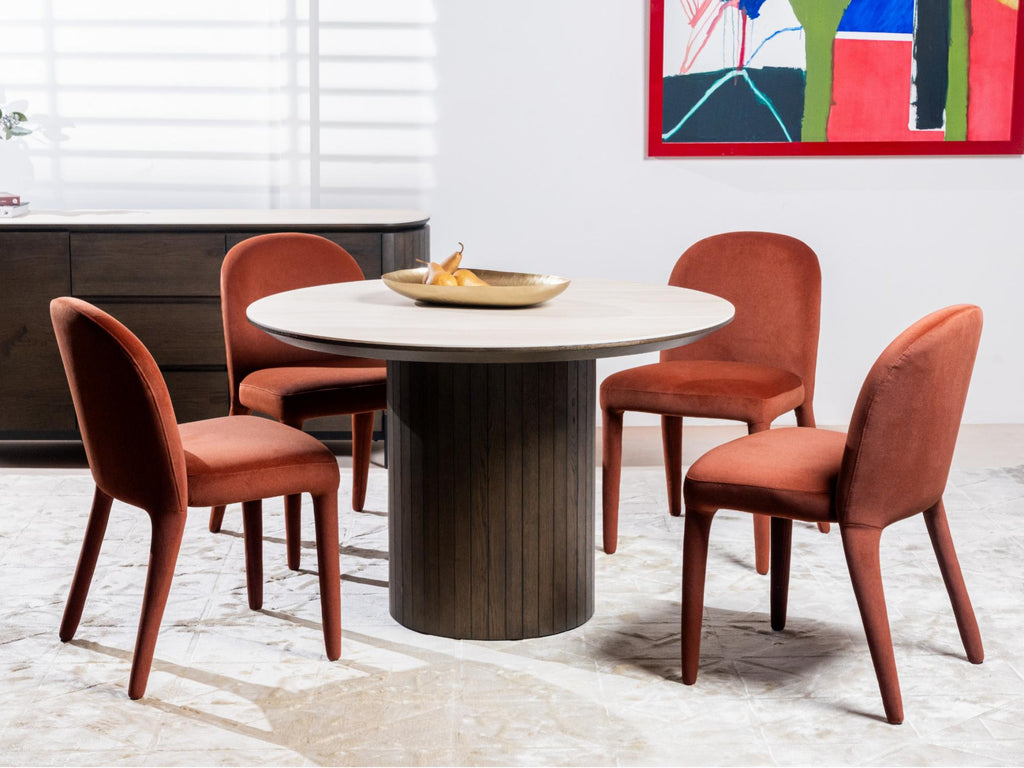 Sorrento Round Dining Table Bisque / Coffee