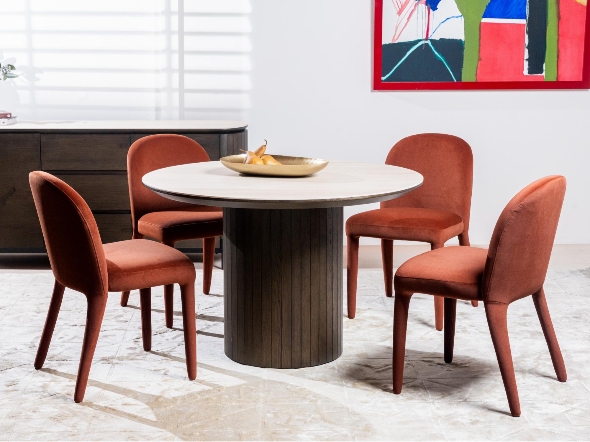 Sorrento Round Dining Table Bisque / Coffee