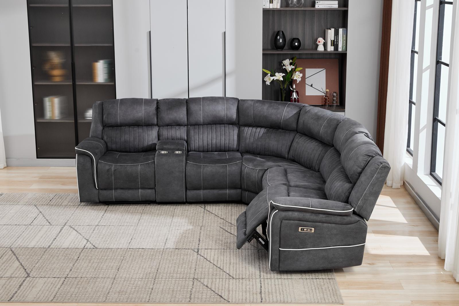 Fuji Fabric Sofa, 5 Seater Corner Recliner