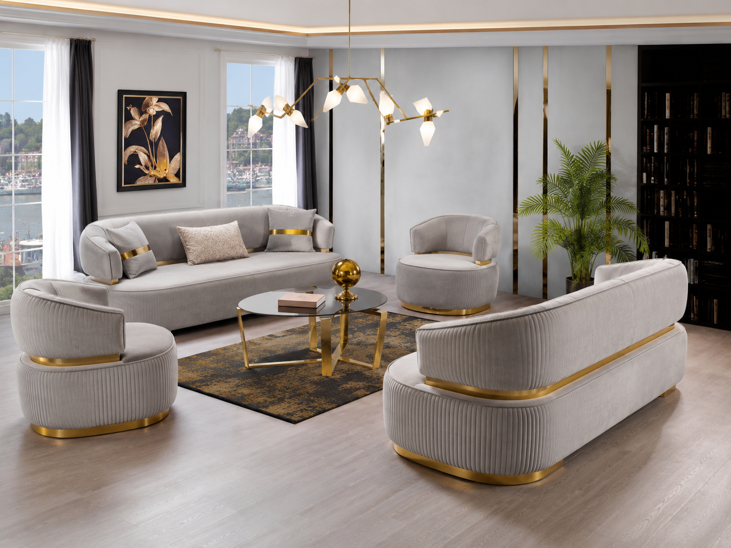 Viola Fabric Sofa, 3+3+1+1 Seater Turkish