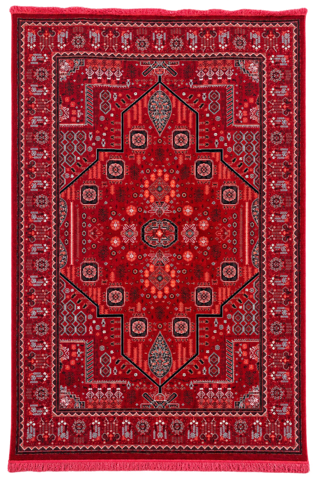 Red Lucky Matrix Rugs 12683