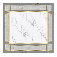 Gray Marble Crystal Border Rug  10pcs 19964