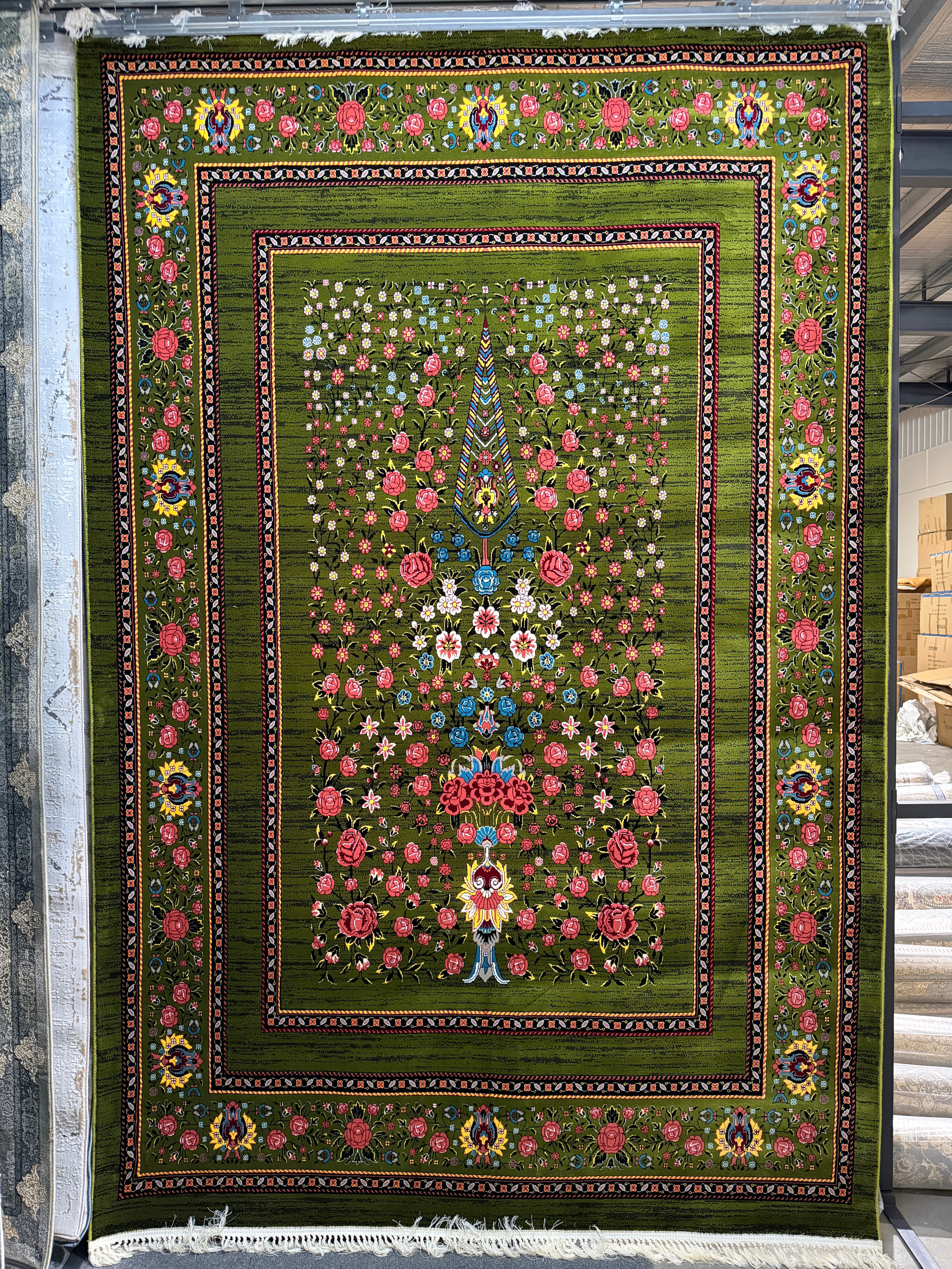 Green Lucky Matrix Rugs 12669