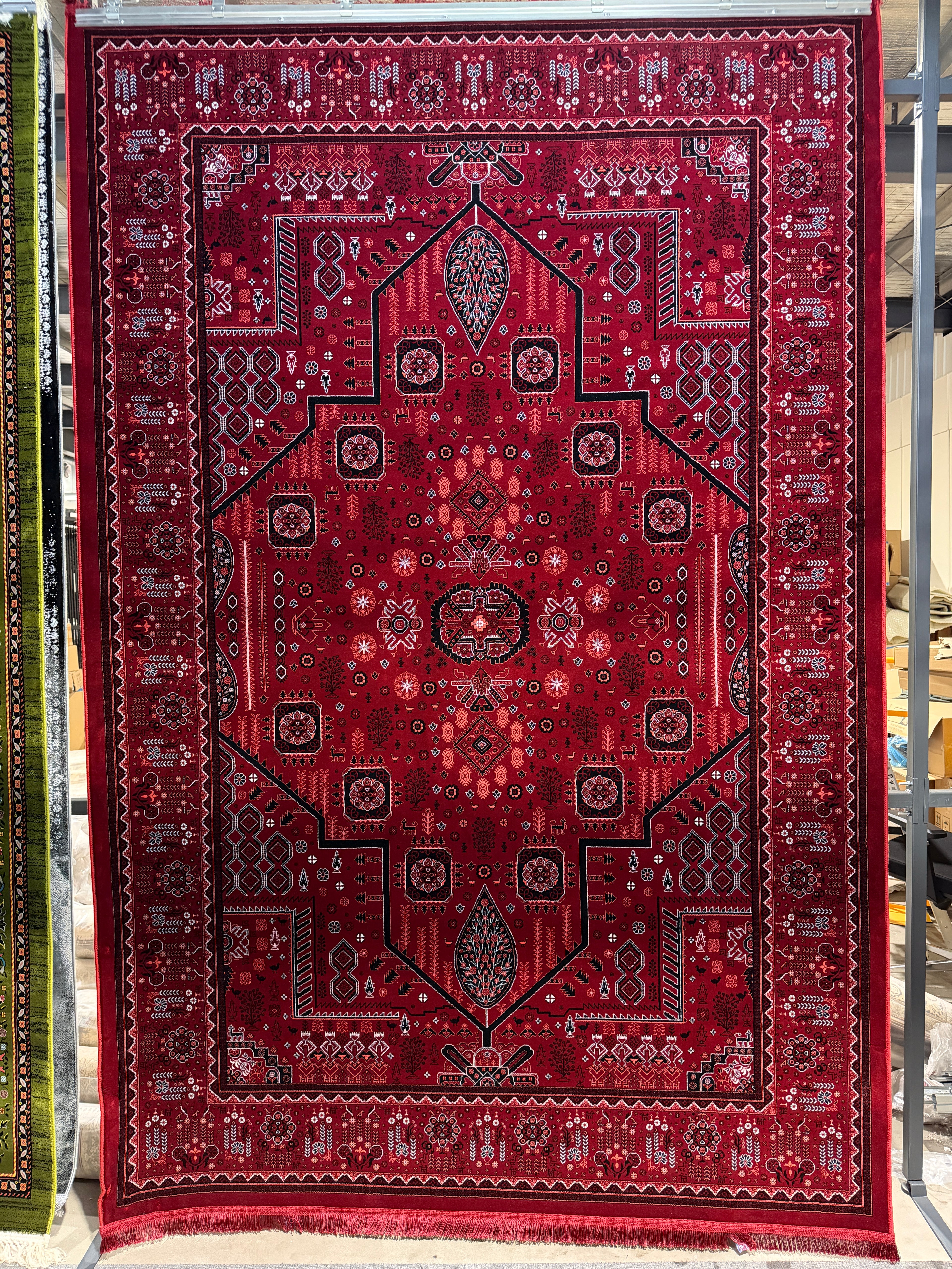 Red Lucky Matrix Rugs 12683