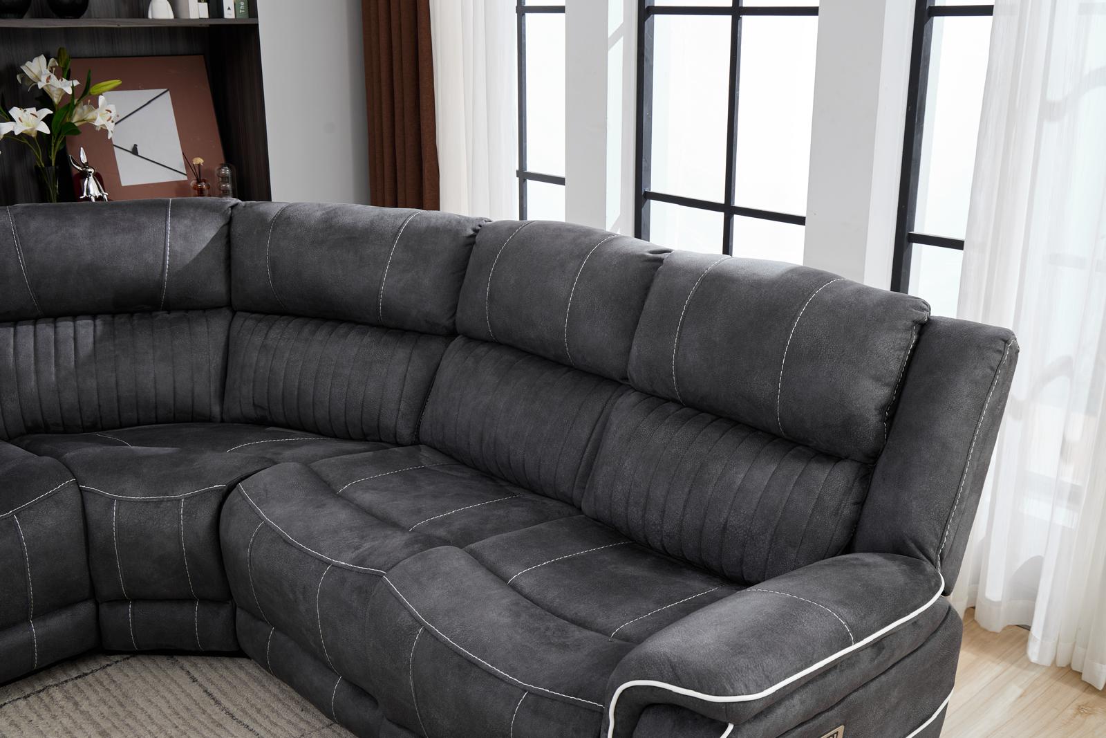 Fuji Fabric Sofa, 5 Seater Corner Recliner
