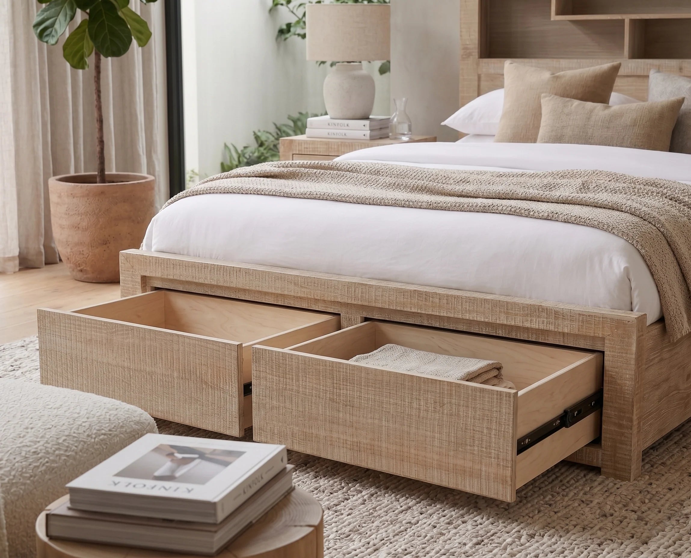 Lucas Bed 2 Drawer with Bookcase Headboard