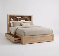 Lucas Bed 4 Drawer with Bookcase Headboard