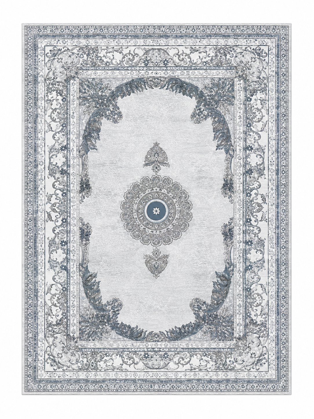 Luxe Vintage Gray Medallion Area 10 pcs Rugs 10