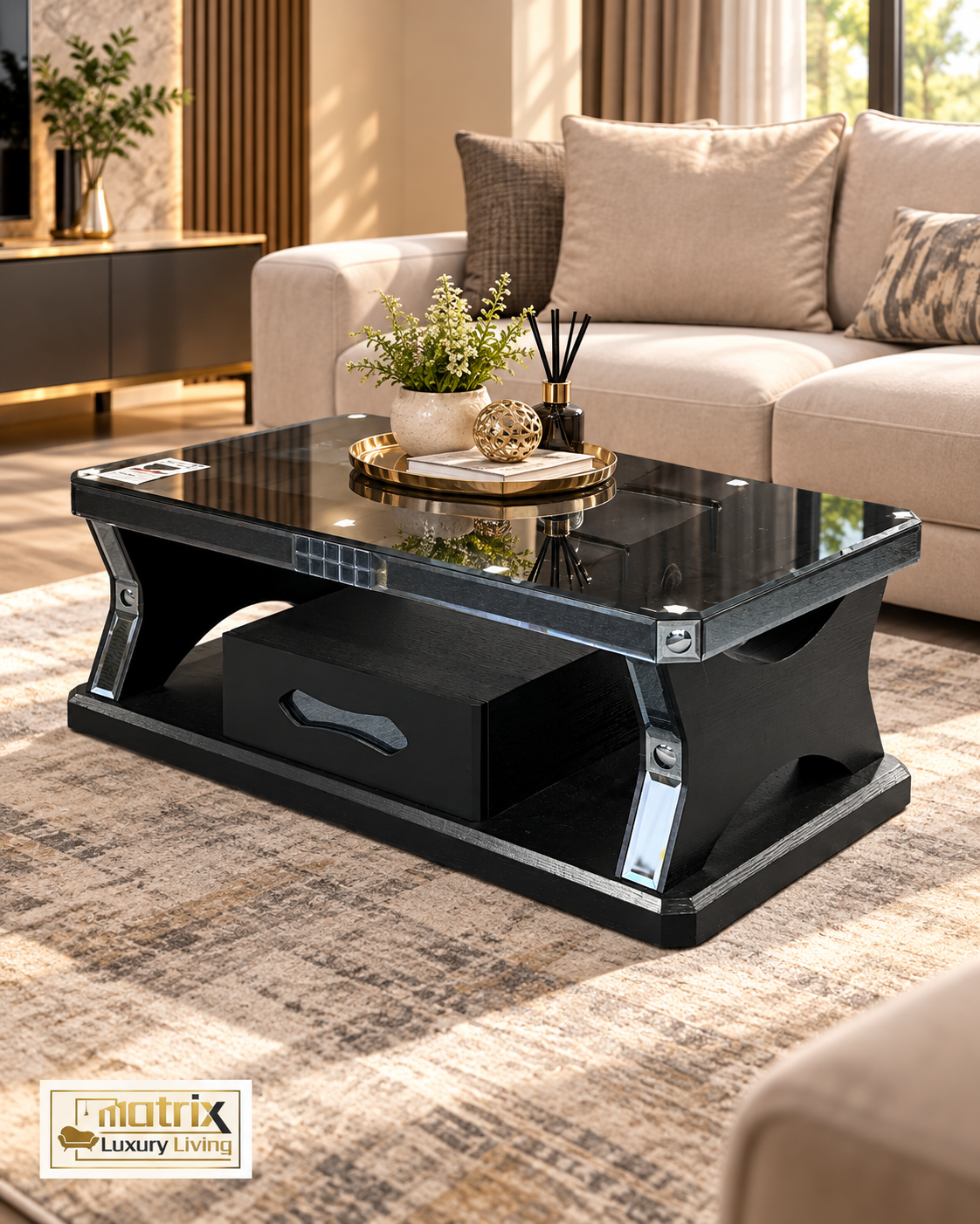 Black Coffee Table w/ drawer