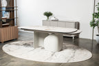 Messina Extension Dining Table Milan White Marble