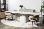 Messina Extension Dining Table Milan White Marble