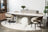 Messina Extension Dining Table Milan White Marble
