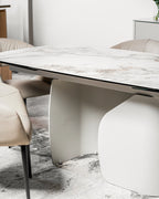 Messina Extension Dining Table Milan White Marble