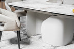 Messina Extension Dining Table Milan White Marble