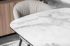 Messina Extension Dining Table Milan White Marble