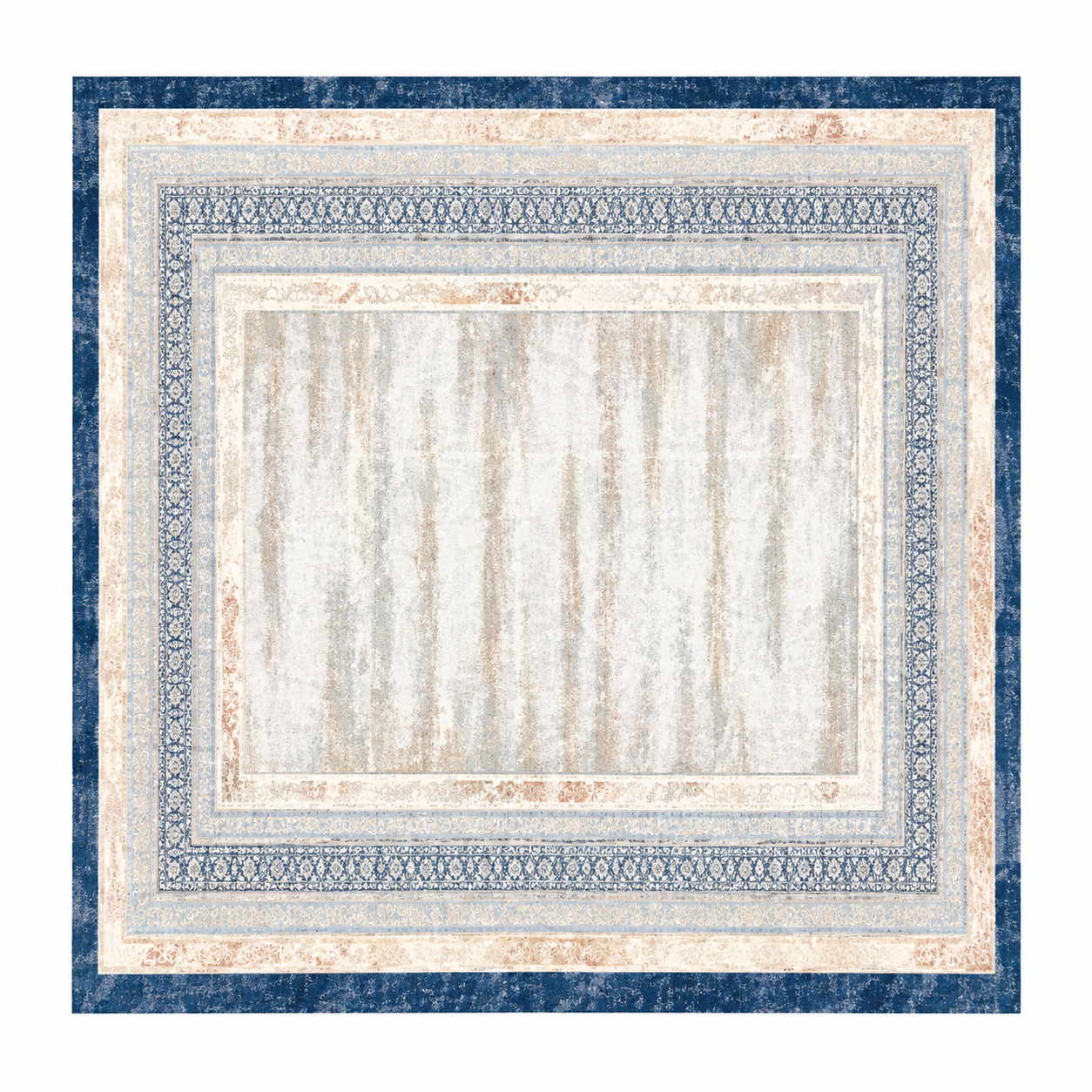Navy Heritage Border Rug 10pcs 19885