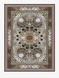 Ornate Taupe Persian Medallion Rugs 11