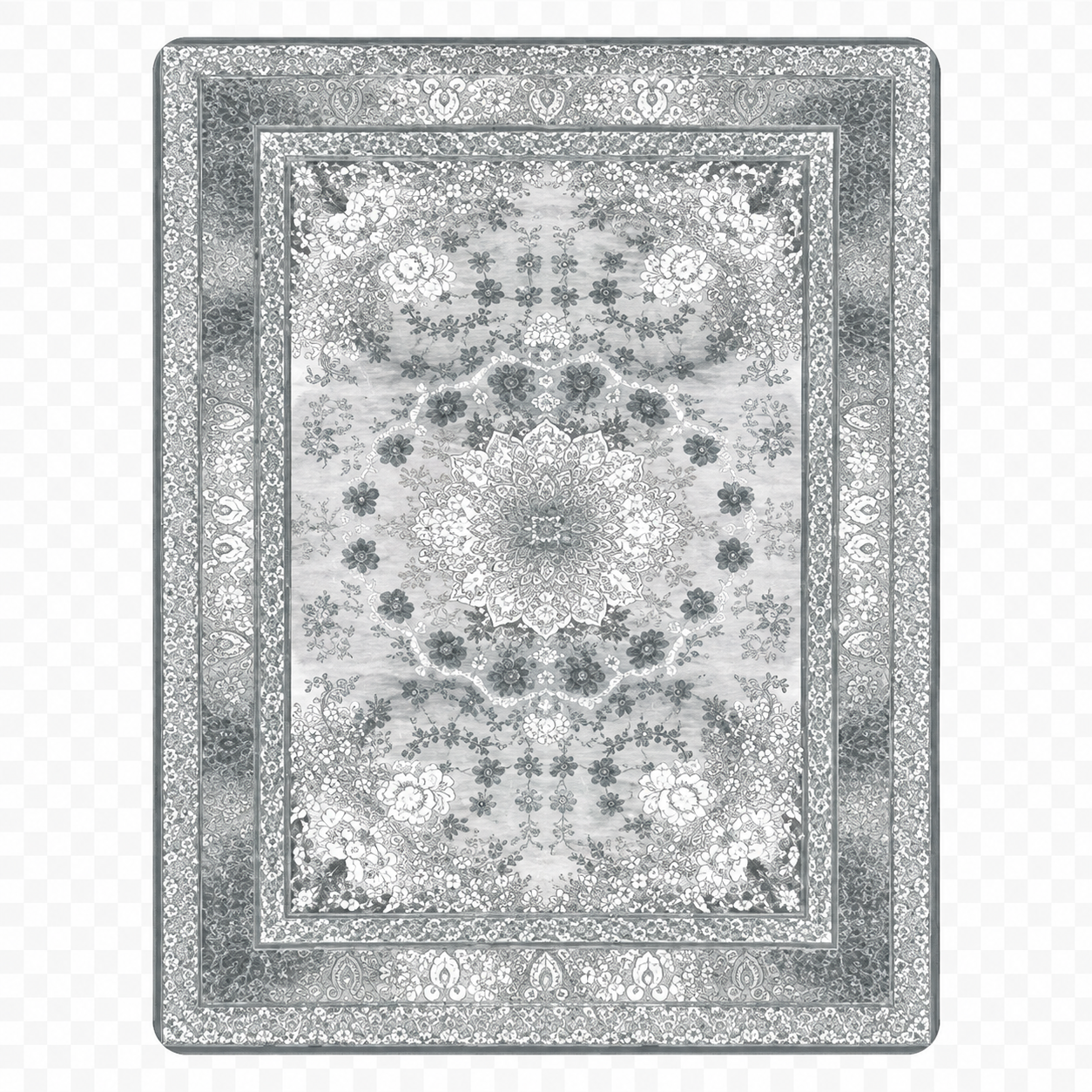 Silver Heritage Vintage Floral Medallion Area 10pcs Rugs 11