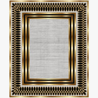 Luxurious Black & Gold Geometric Border Rugs 10pcs Rugs