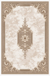 Elegant Taupe & Ivory Ornamental Medallion Rugs 10pcs Rugs