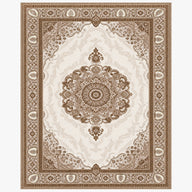 Royal Heritage Beige & Brown Persian Medallion Area Rug 10pcs Rugs