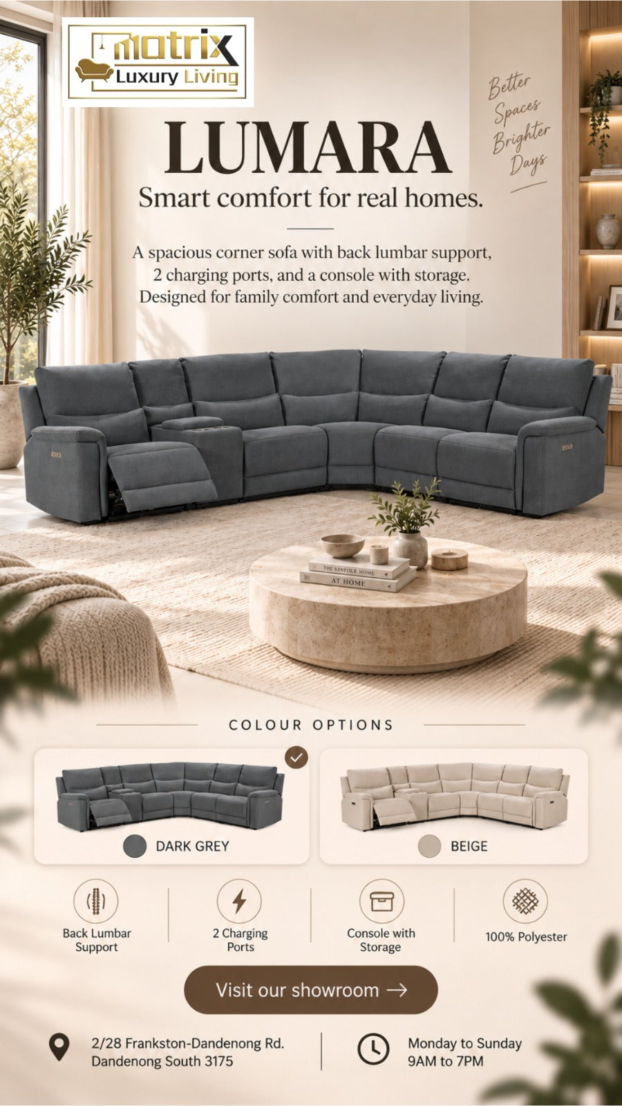 Lumara Electric Recliner Corner Sofa