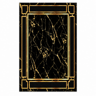 Luxury Black Marble Geometric Area Rug 10pcs 19967, complete rug design in 200 x 300 cm proportions