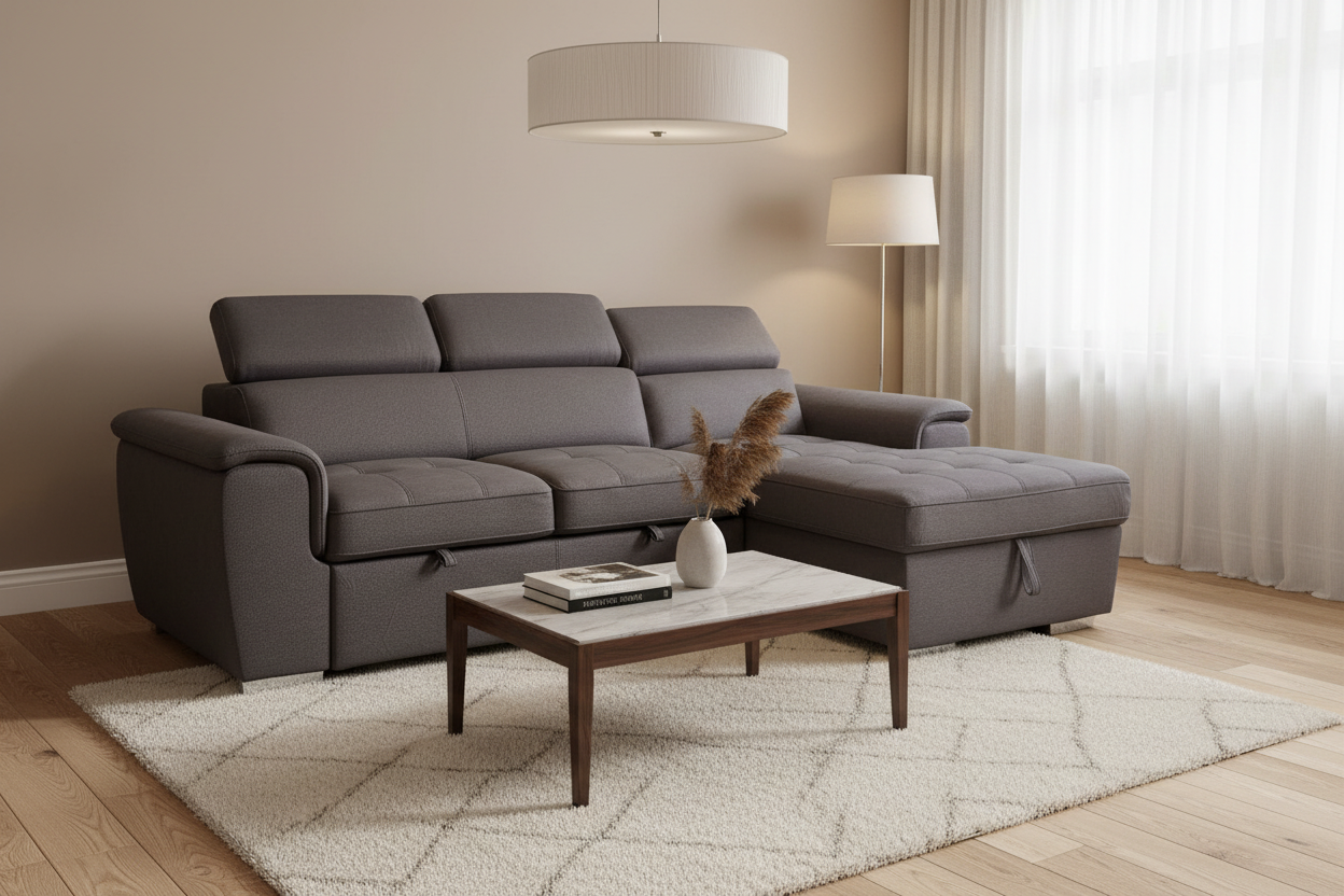 Capri corner lounge sofa in a modern living room setting