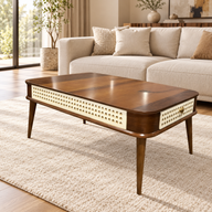 Rectangular Wood Coffee Table in a contemporary living room