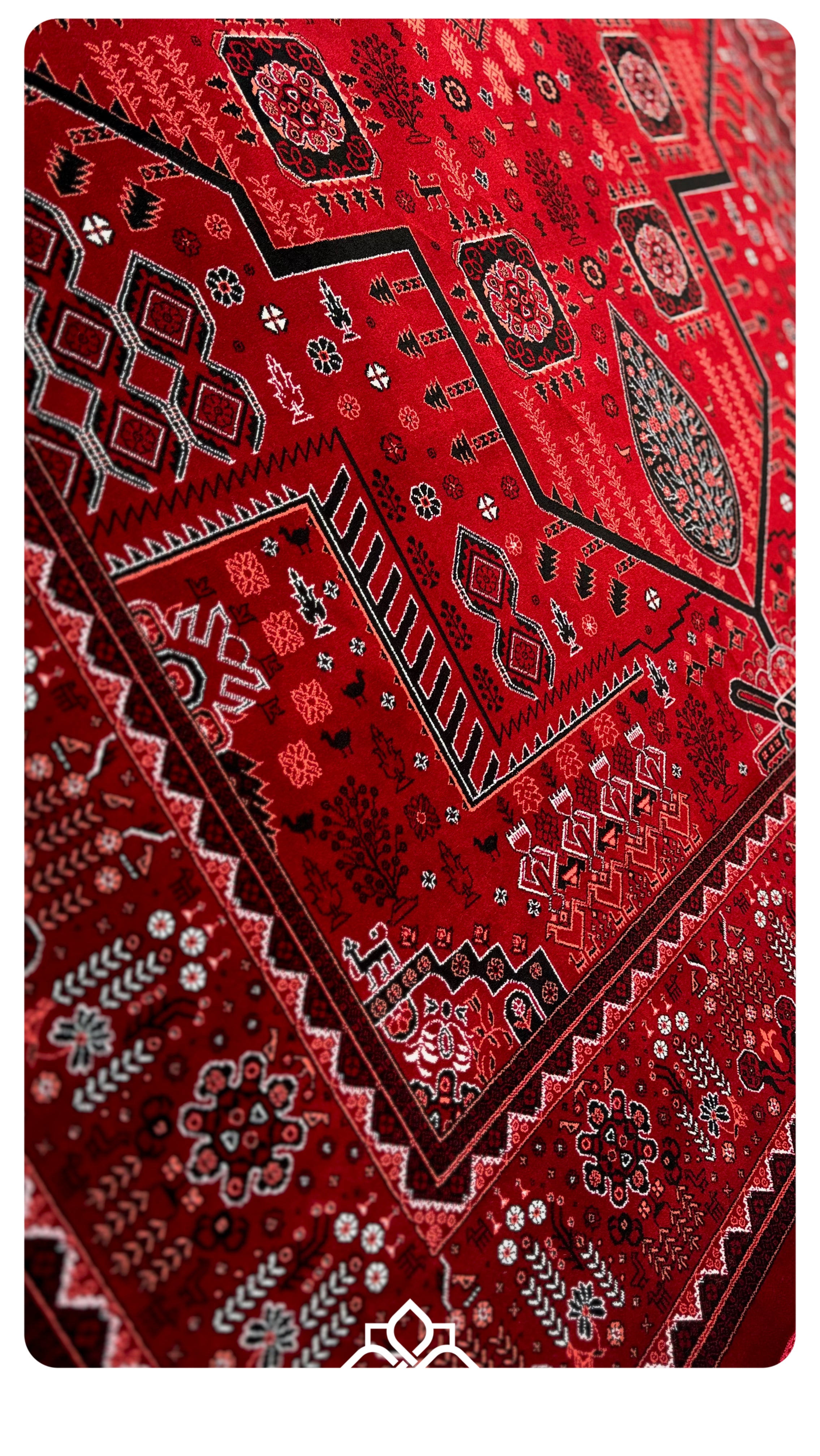 Red Lucky Matrix Rugs 12683