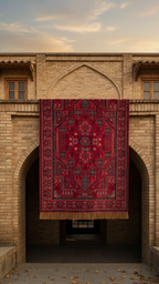 Red Lucky Matrix Rugs 12683