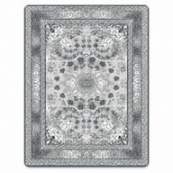 Silver Heritage floral medallion rug 11, complete silver-grey pattern on a clean white background