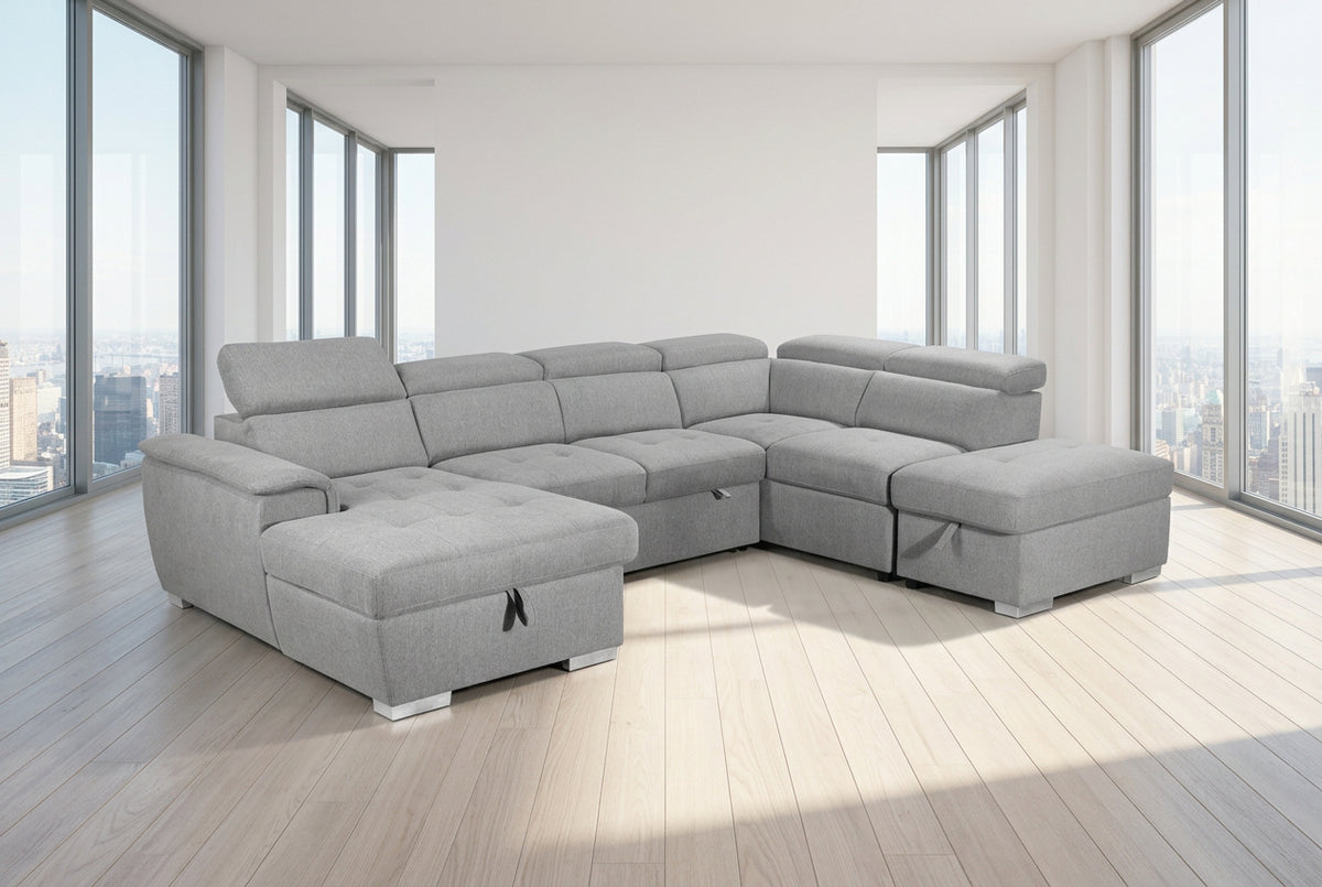 Jackson Fabric Sofa, 5 Seater Storage