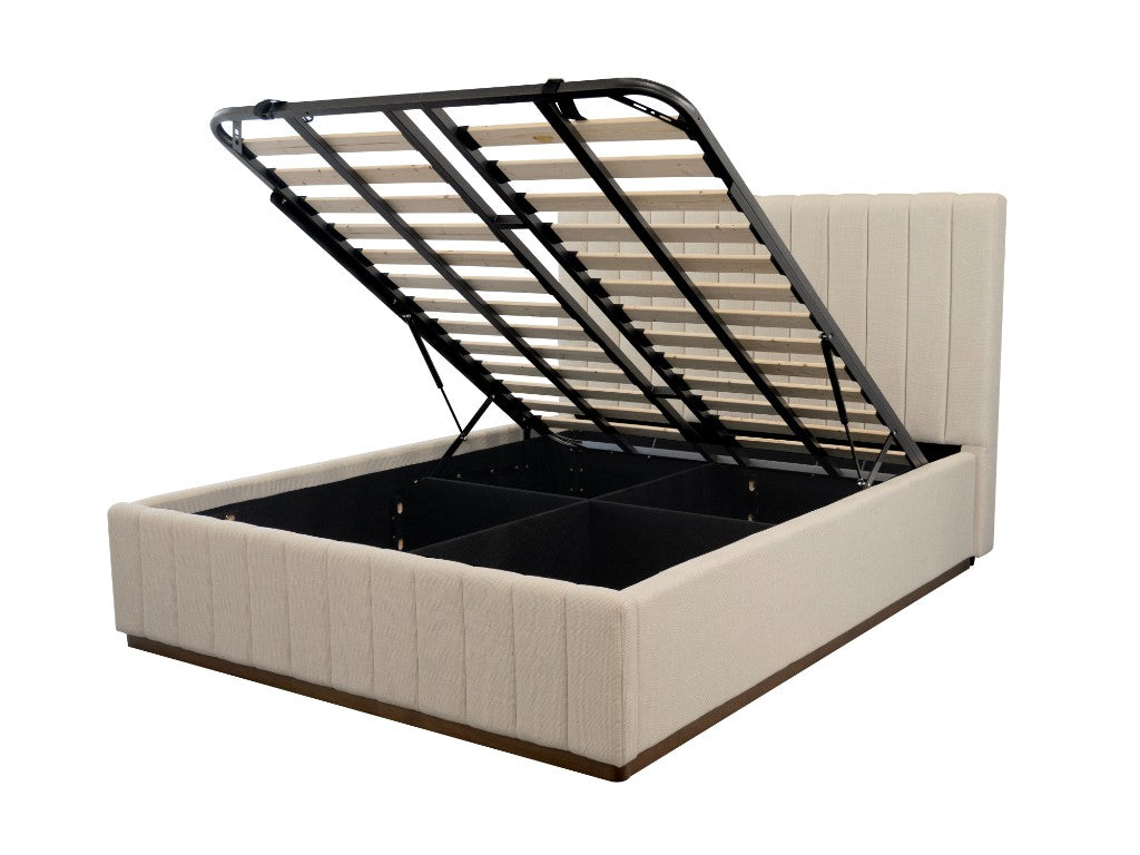 Lincoln Fabric Bed with Gas Lift Storage